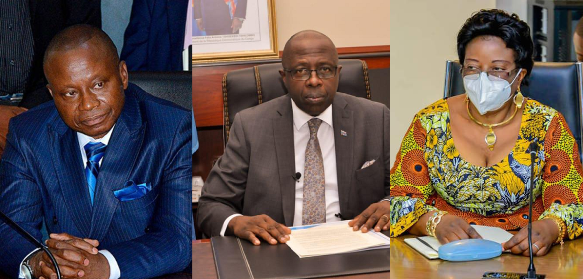 trois membres du gouvernement Sama démissionnent-12-2022 Christian Mwando, Chérubin Okende, Kilumba Nkulu Veronique