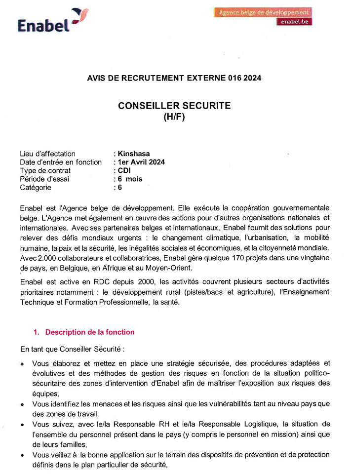 CONSEILLER SECURITE